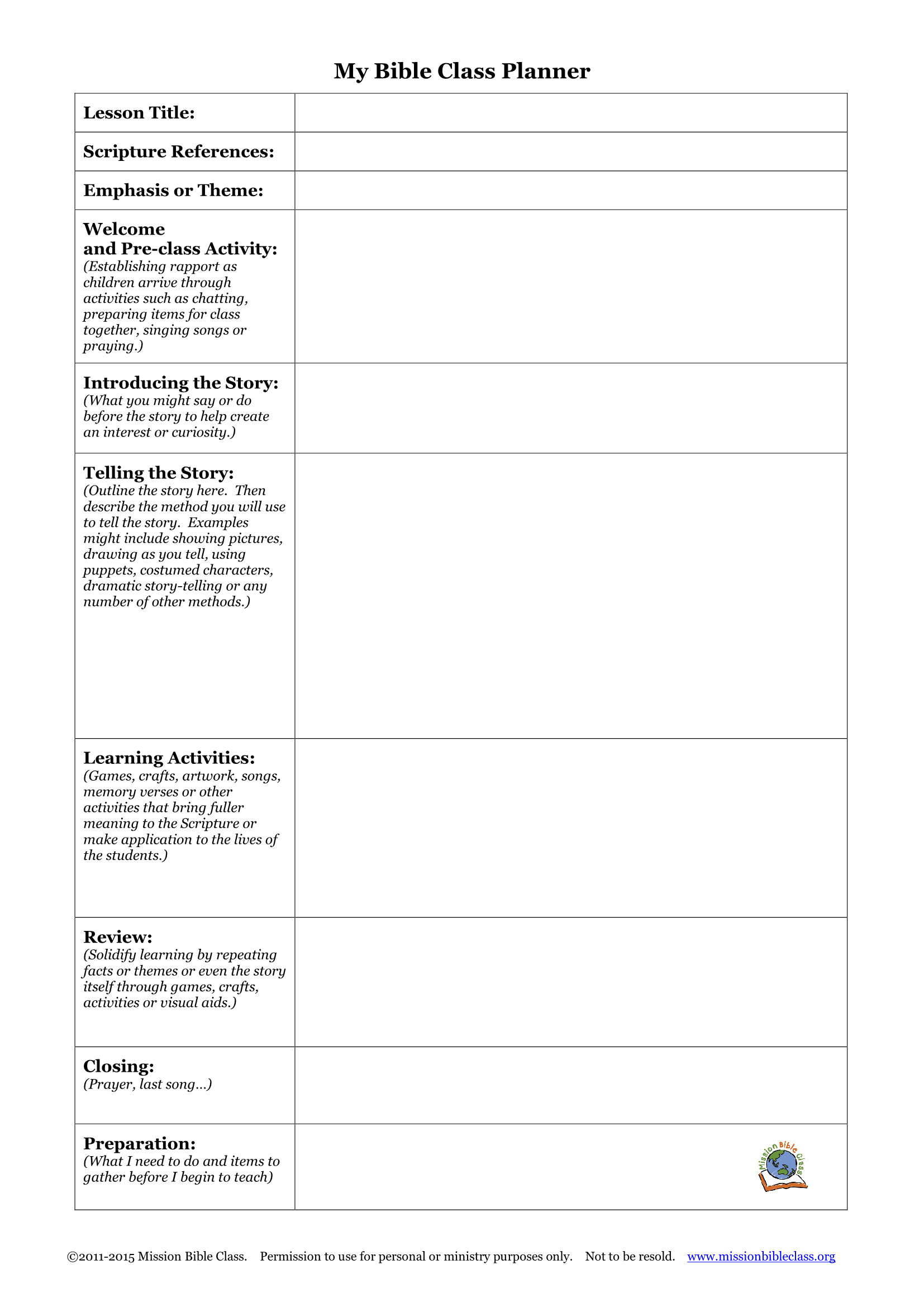 3. Click on this lesson planner if you want to print it out and then fill in by hand. Letter size paper (pdf)
