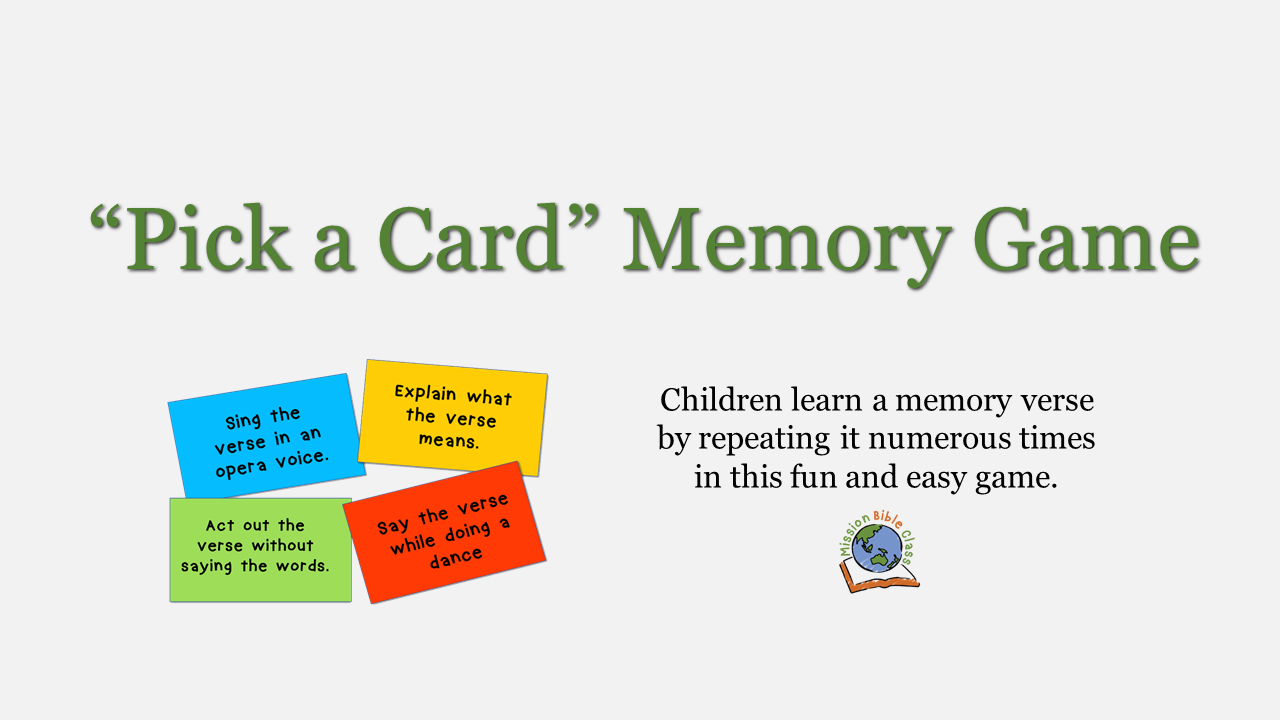 Pick a Card (Memory Verse Game)